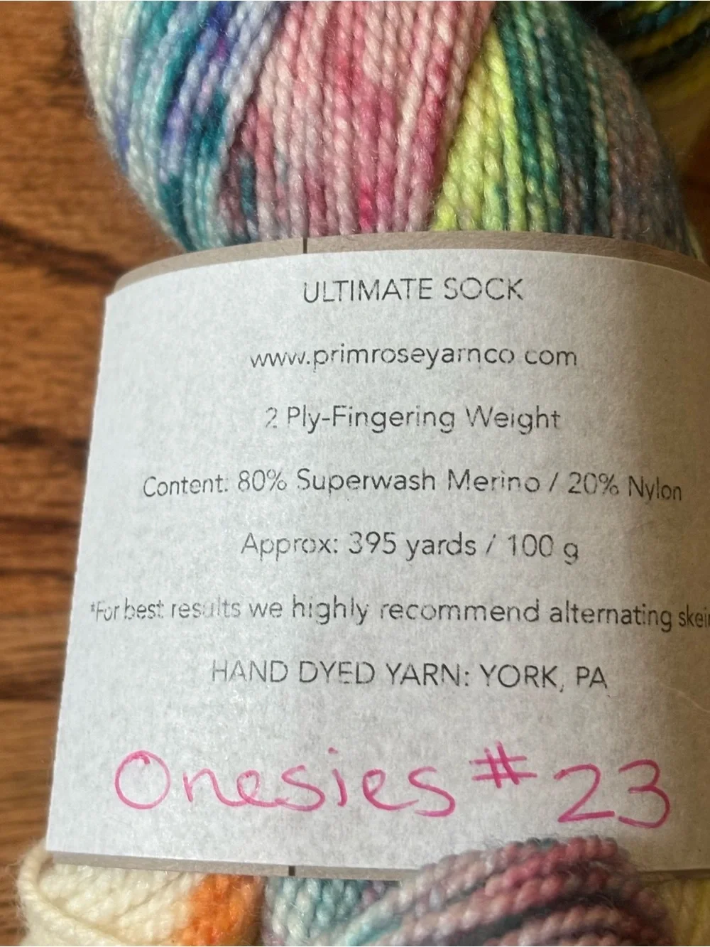 Primrose Yarn Co multicolor yarn
